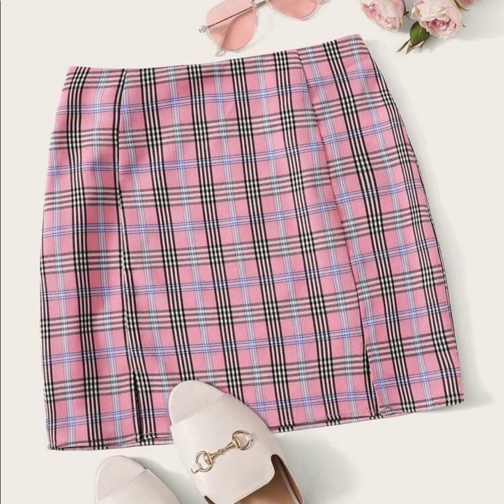 Pink Plaid skirt